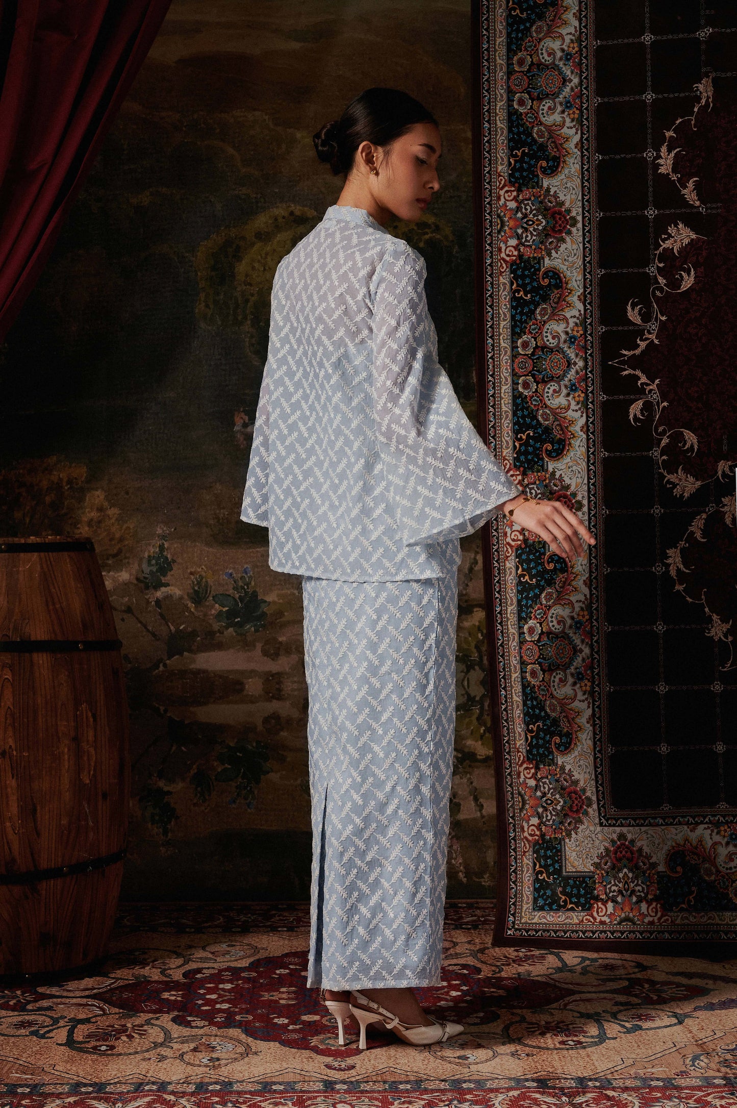 Atheena Kurung in Ash Blue