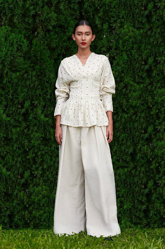 Vierra Cotton-Linen Pants in Raw Linen