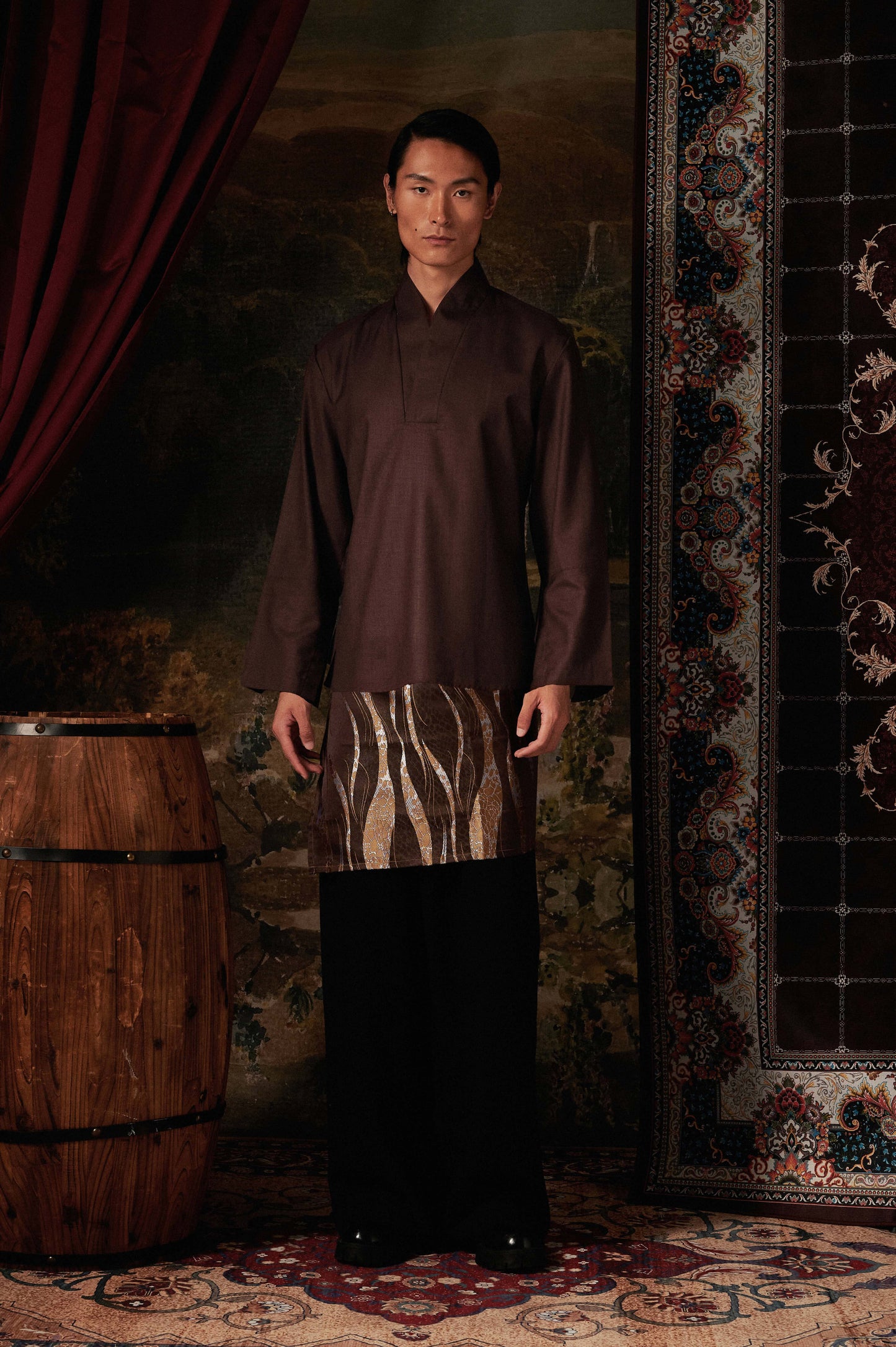 Zaryan Kurta Top in Brown