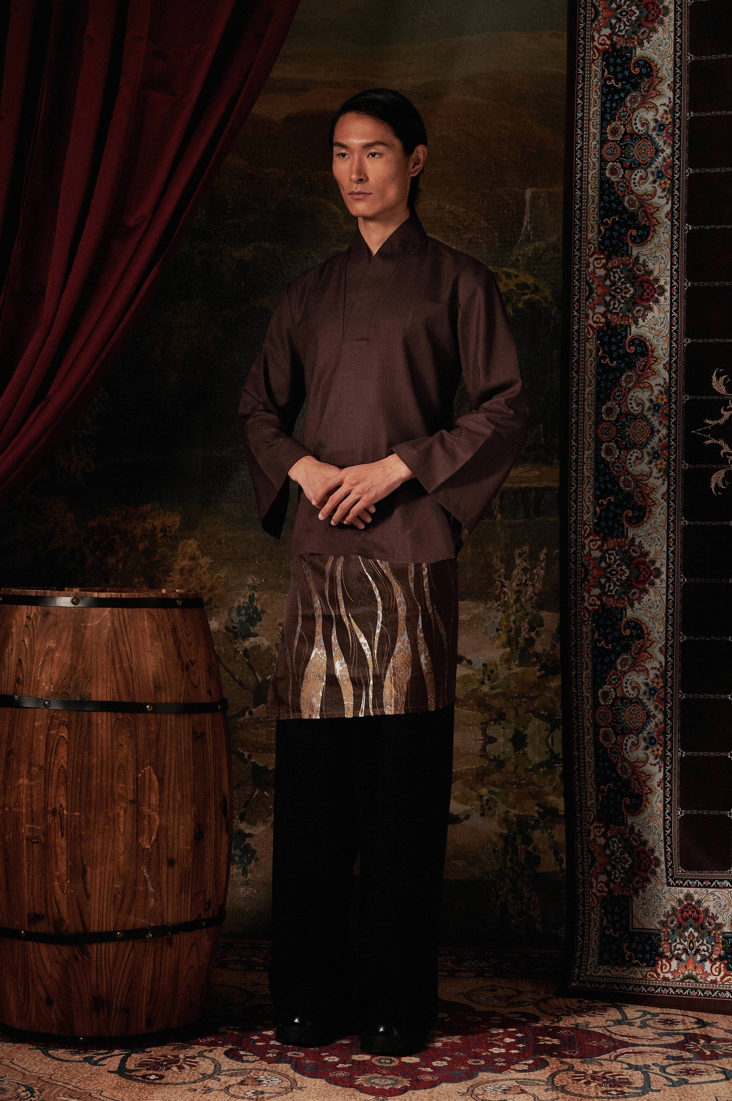 Zaryan Kurta Top in Brown