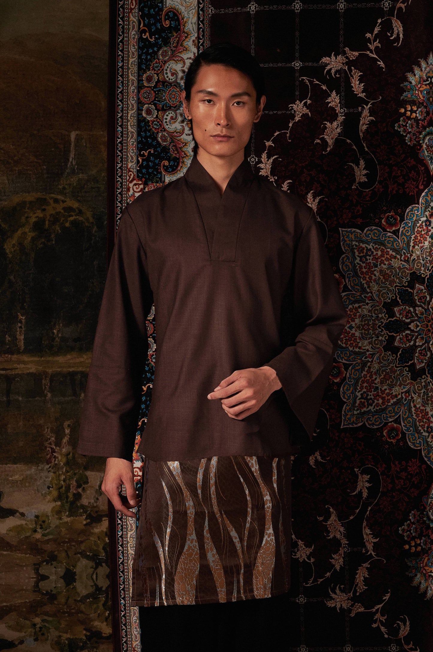 Zaryan Kurta Top in Brown