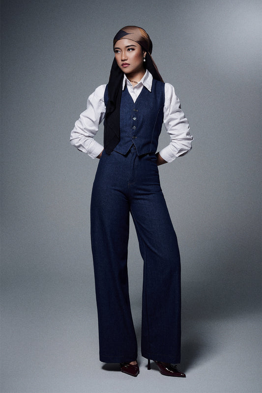 Vanya Denim Vest in Indigo