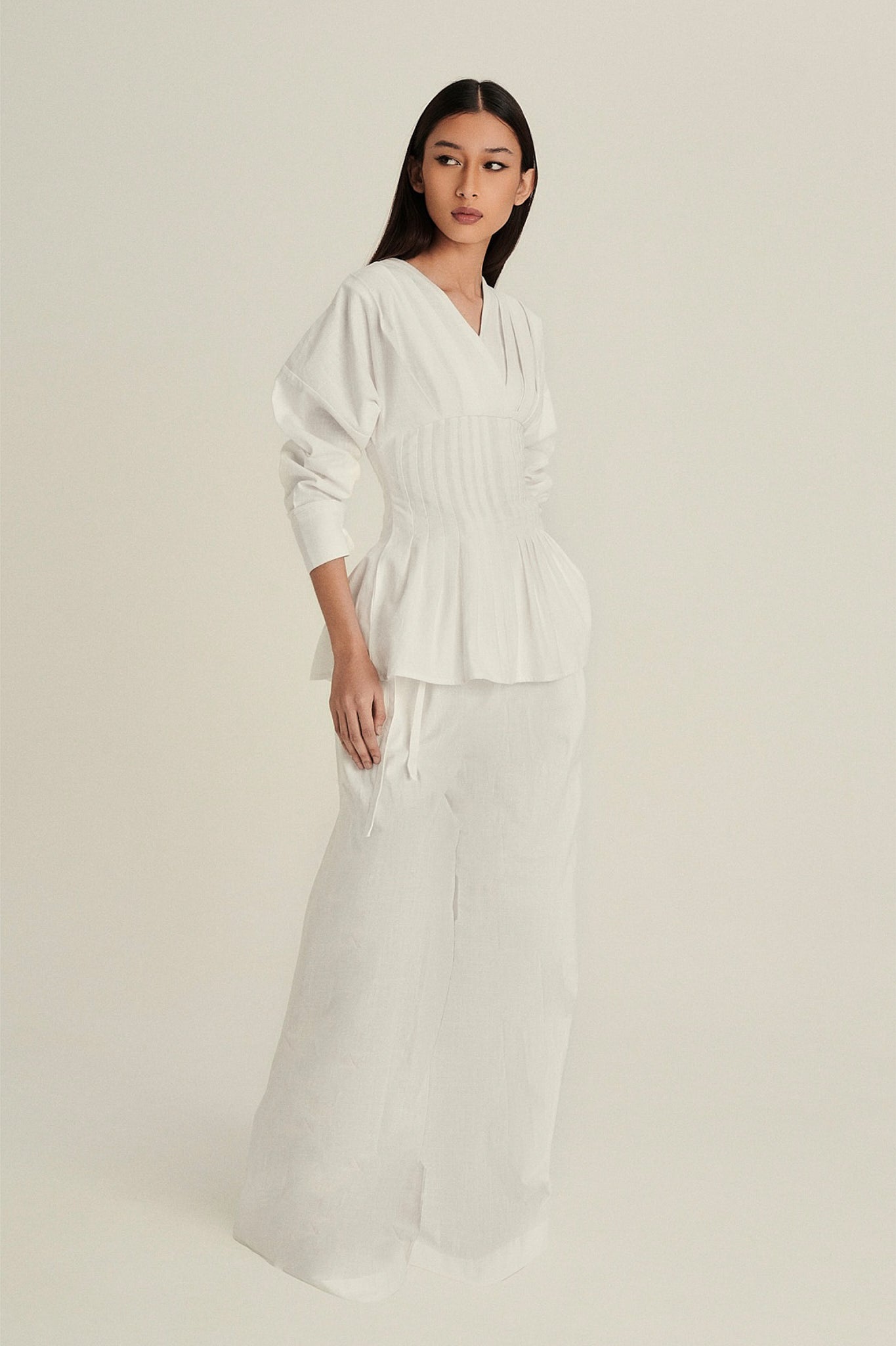 Valerie Linen Top in Off-White