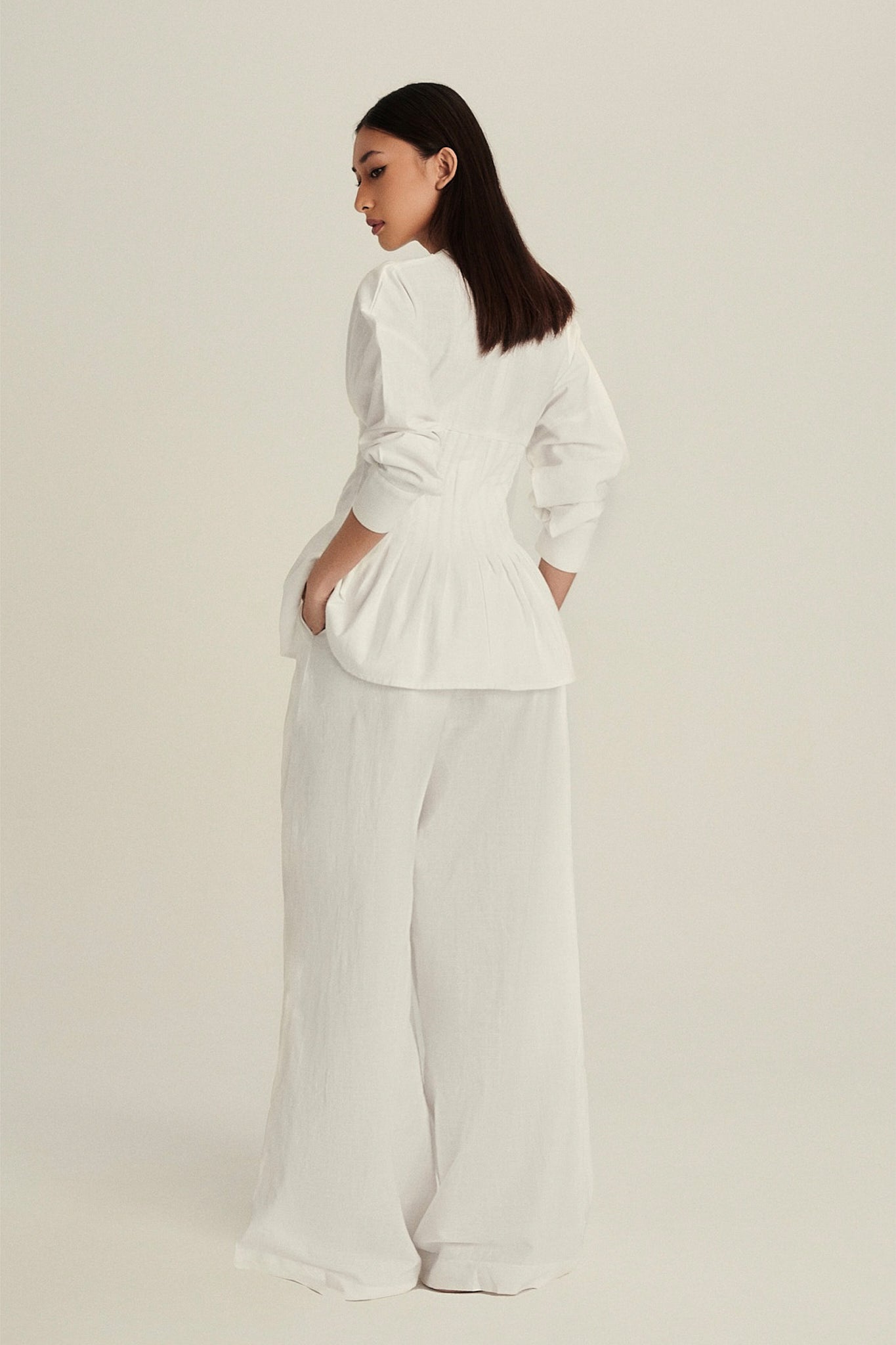 Valerie Linen Top in Off-White