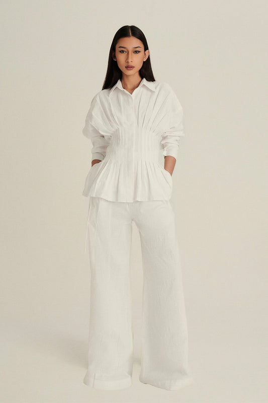 Vera Linen Top in Off-White
