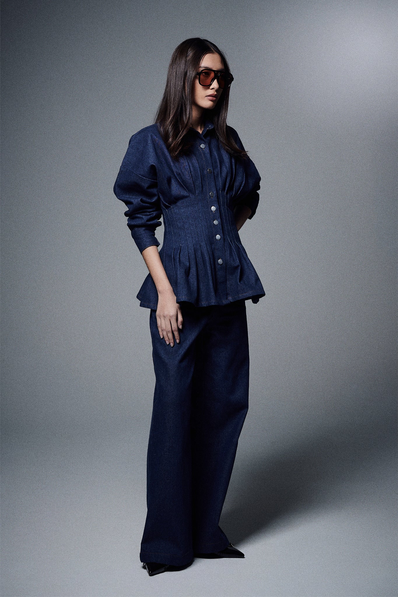 Vera Denim Top in Indigo