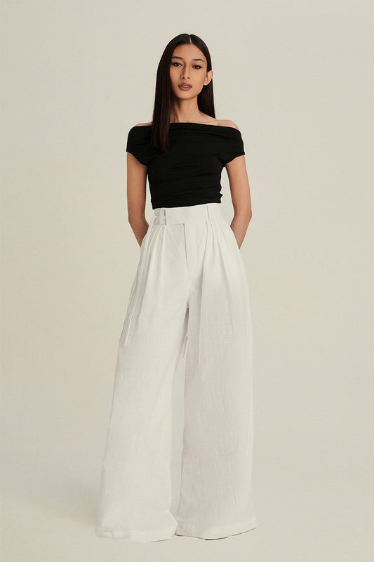 Verna Linen Pants in Off-White
