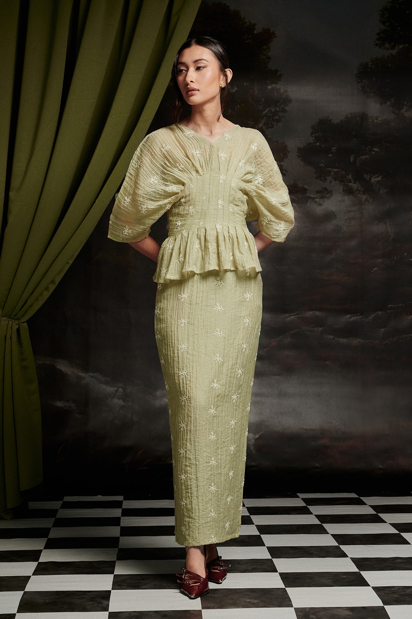 Alys Dress in Sage Green