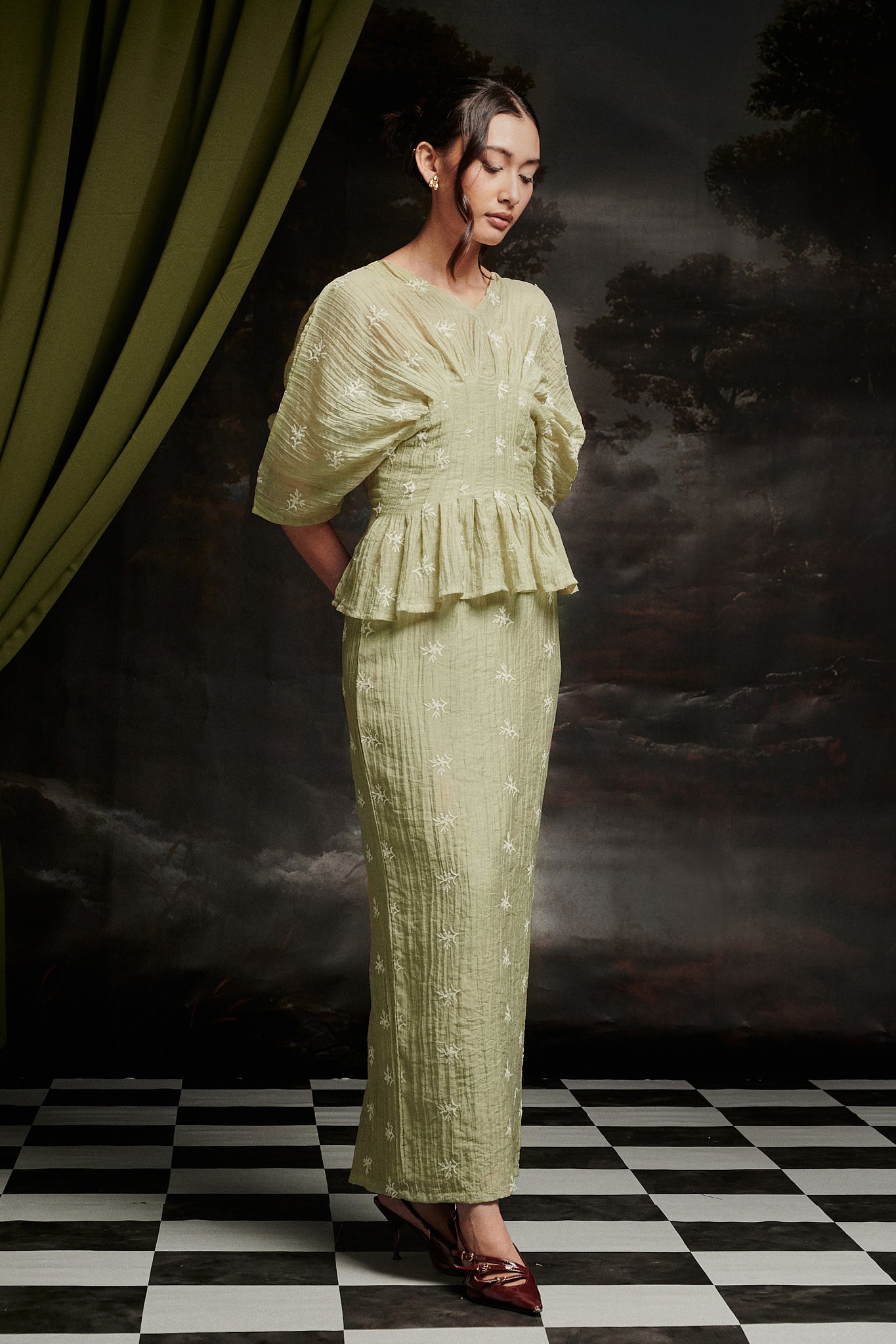 Alys Dress in Sage Green