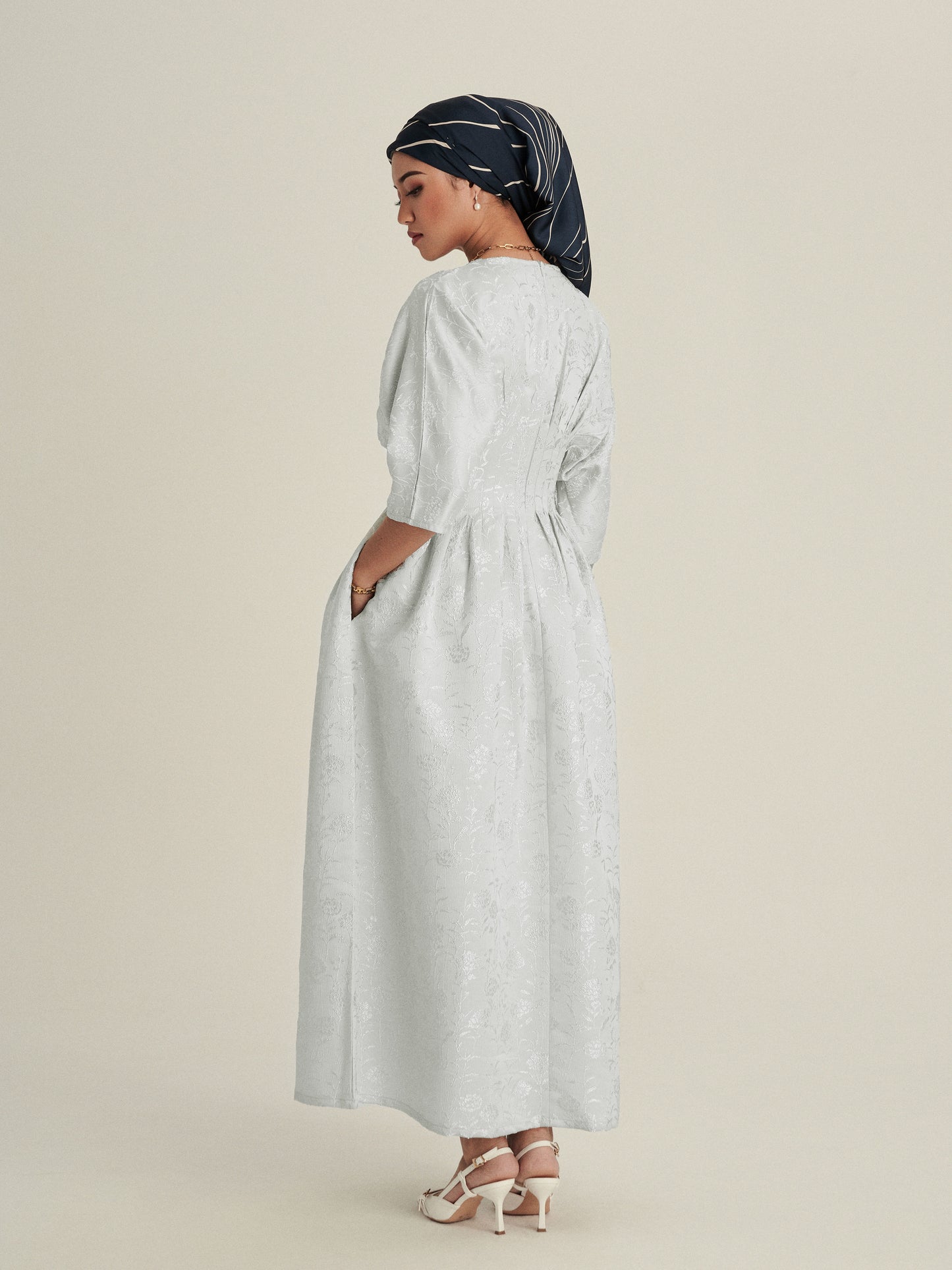 Verona Jacquard Dress in Sage Mint