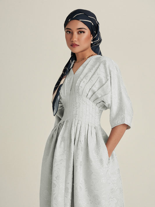 Verona Jacquard Dress in Sage Mint