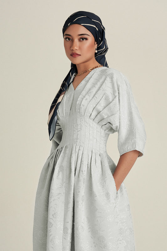 Verona Jacquard Dress in Sage Mint