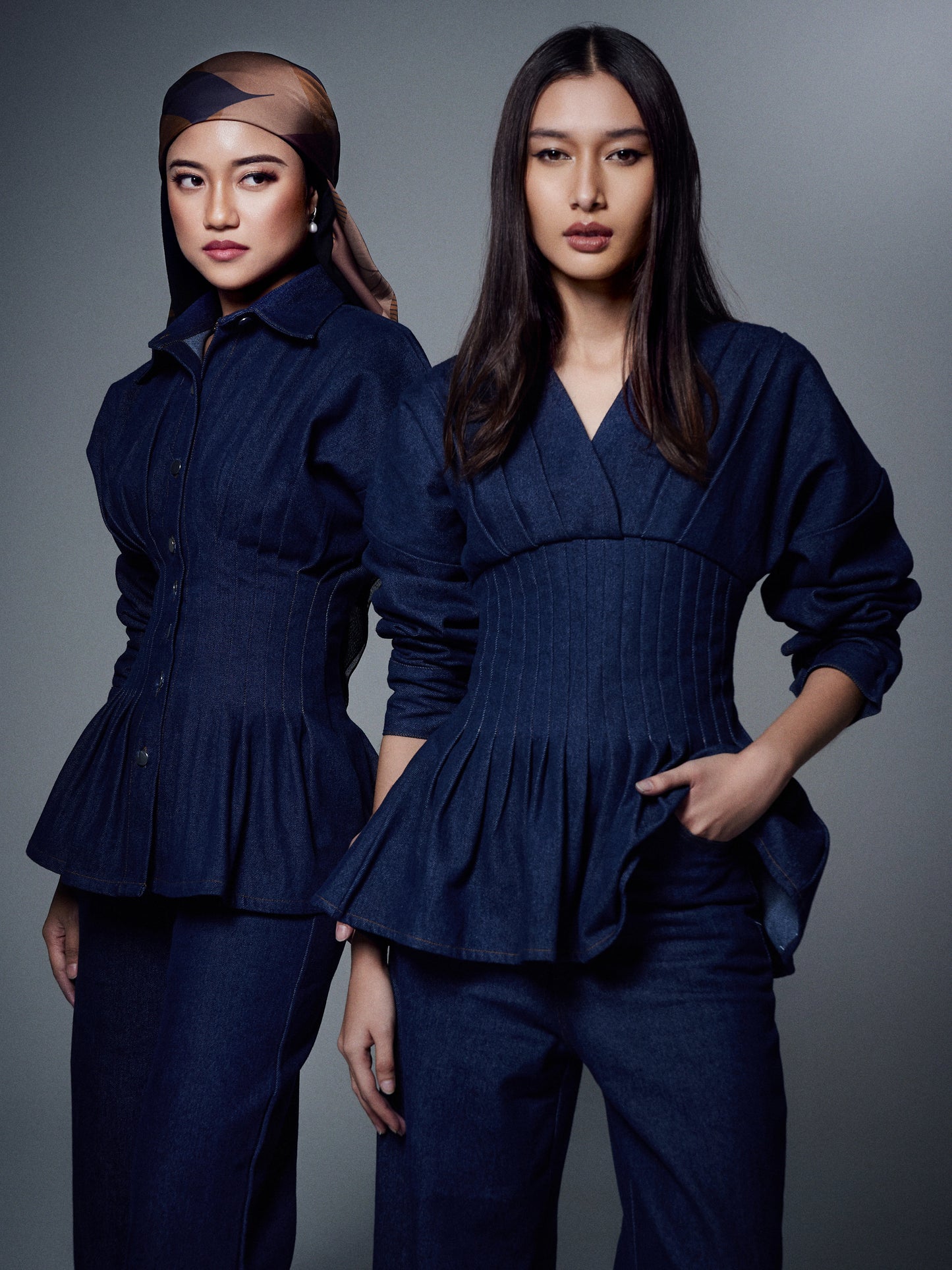 Valerie Denim Top in Indigo