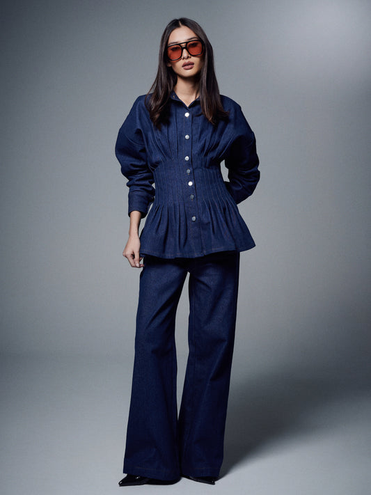 Vera Denim Top in Indigo