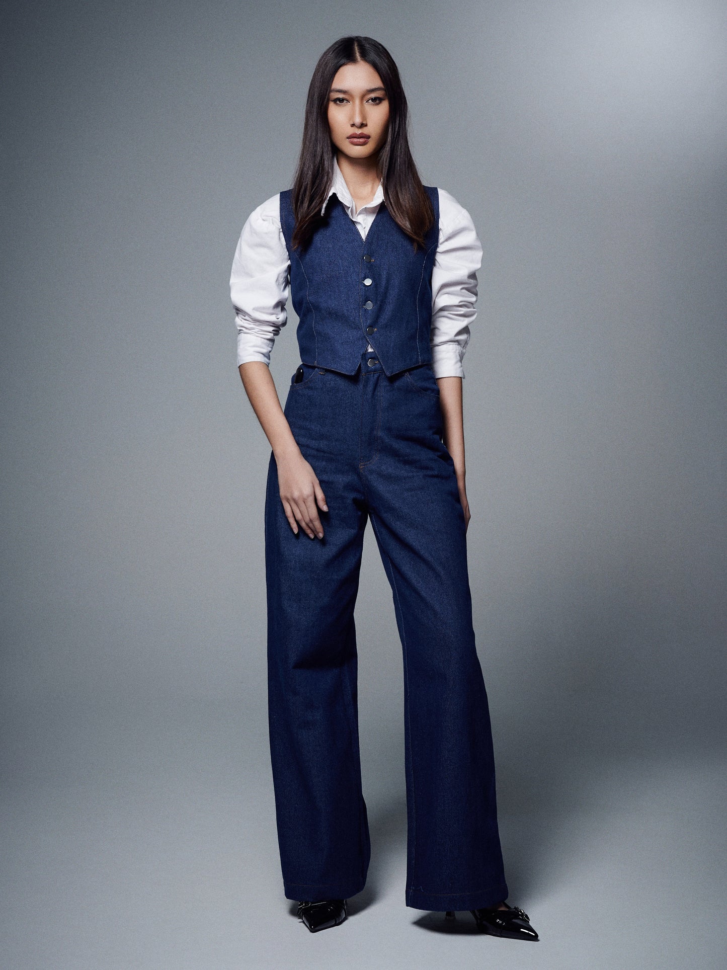 Vanya Denim Vest in Indigo