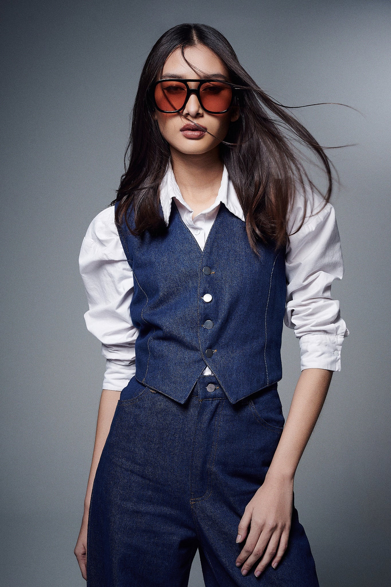 Vanya Denim Vest in Indigo