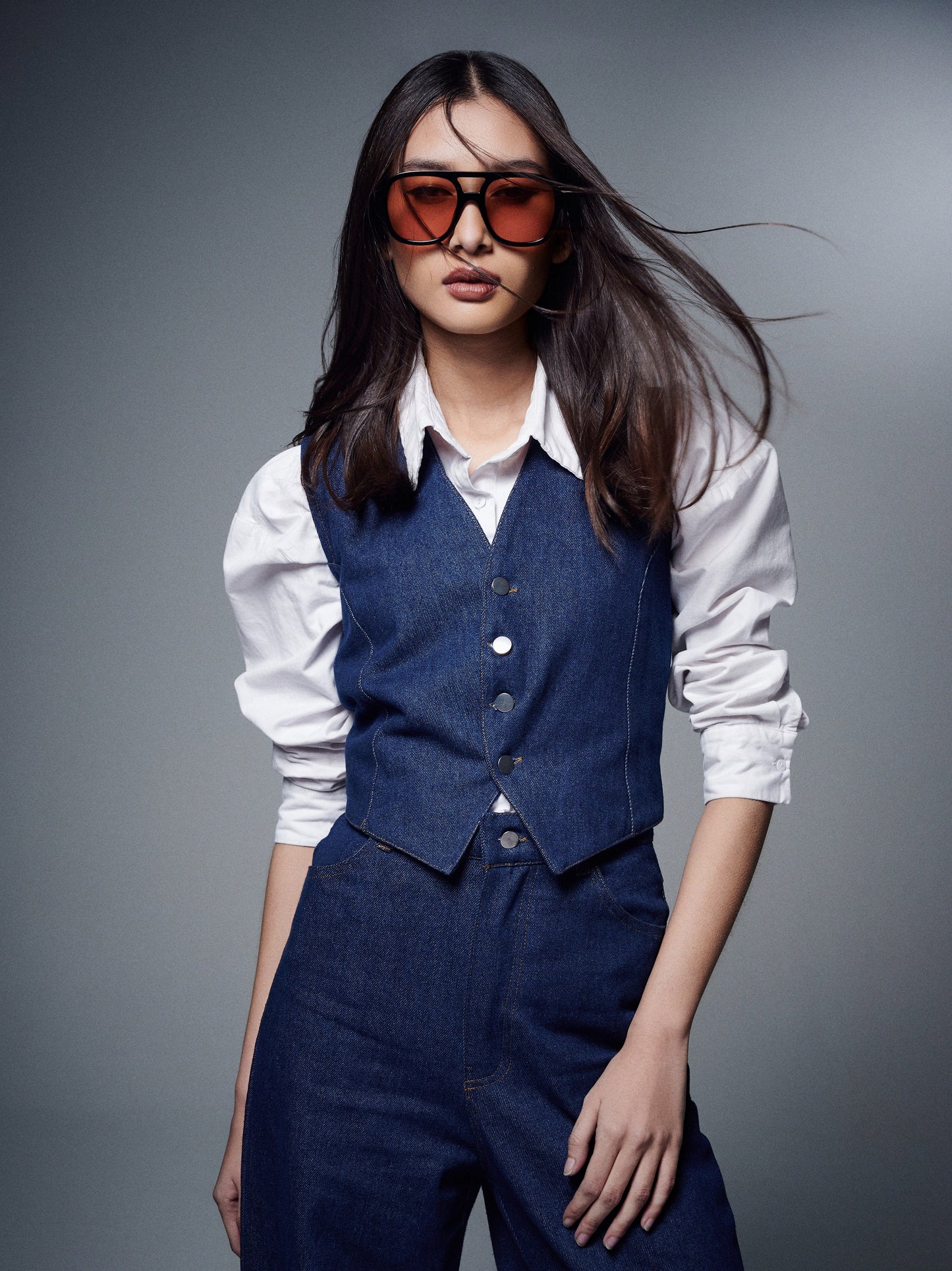 Vanya Denim Vest in Indigo